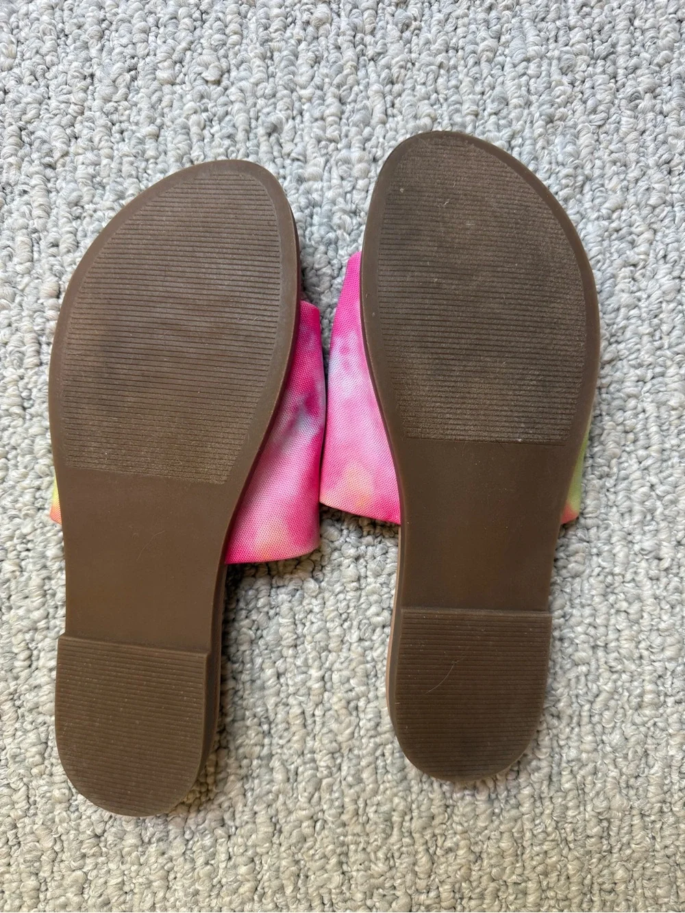 Steve Madden Pastel Tie-Dye Slide Sandals in Pink, Yellow, Green
